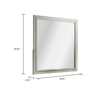 Dresser Mirror, Subtle Antique White Rubberwood, Square 40 Inch - BM341039