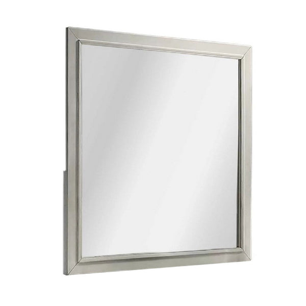 Dresser Mirror, Subtle Antique White Rubberwood, Square 40 Inch - BM341039