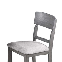 Keyan Counter Height Chair Set of 2, Foam Gray Fabric Seat, Wood - BM341040