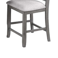 Keyan Counter Height Chair Set of 2, Foam Gray Fabric Seat, Wood - BM341040
