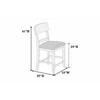 Keyan Counter Height Chair Set of 2, Foam Gray Fabric Seat, Wood - BM341040