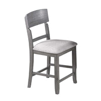 Keyan Counter Height Chair Set of 2, Foam Gray Fabric Seat, Wood - BM341040