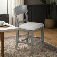 Keyan Counter Height Chair Set of 2, Foam Gray Fabric Seat, Wood - BM341040