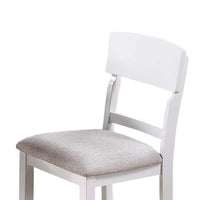 Keyan Counter Height Chair, Foam Gray Fabric Seat, Antique White Wood - BM341041