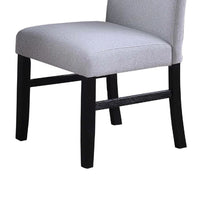 Dining Side Chair Set of 2, Charcoal Gray Fabric Foam Seat, Black Rubberwood - BM341042