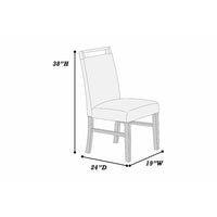 Dining Side Chair Set of 2, Charcoal Gray Fabric Foam Seat, Black Rubberwood - BM341042