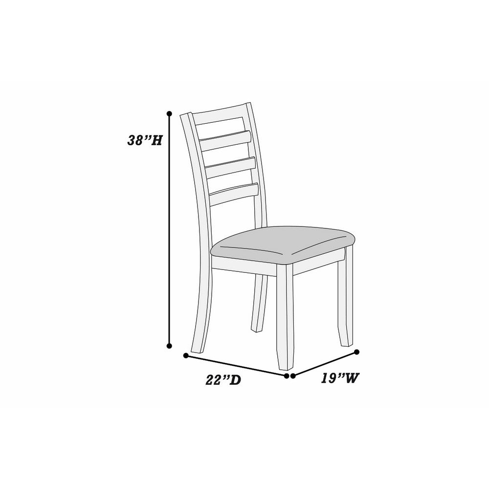 Rosanna Dining Chair, White Fabric Foam Seat, Walnut Brown Rubberwood - BM341044