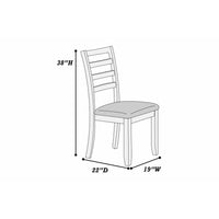 Rosanna Dining Chair, White Fabric Foam Seat, Walnut Brown Rubberwood - BM341044