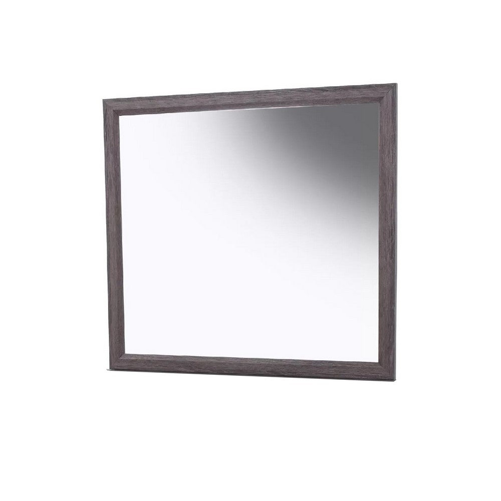 Dresser Mirror, Foil Gray Solid Wood, 35x39 Broad Frame Design - BM341045