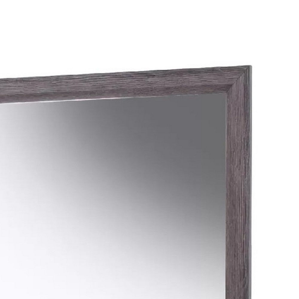 Dresser Mirror, Foil Gray Solid Wood, 35x39 Broad Frame Design - BM341045