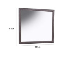 Dresser Mirror, Foil Gray Solid Wood, 35x39 Broad Frame Design - BM341045