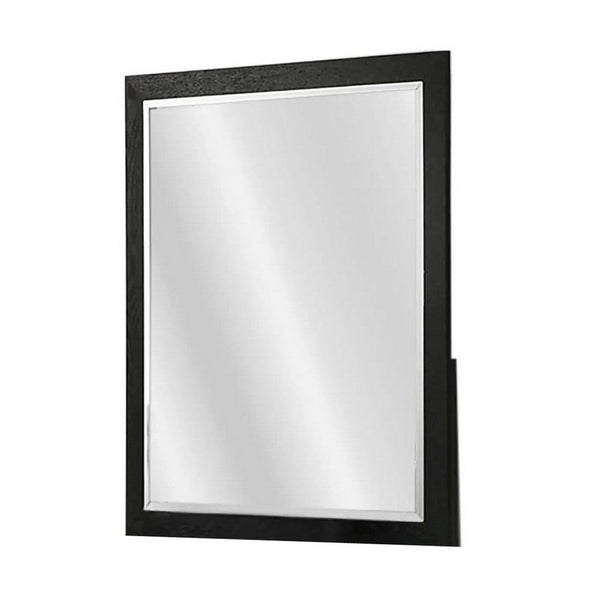 Portrait Dresser Mirror, Black, Rubberwood, 36x40 Wide Frame Profile - BM341046