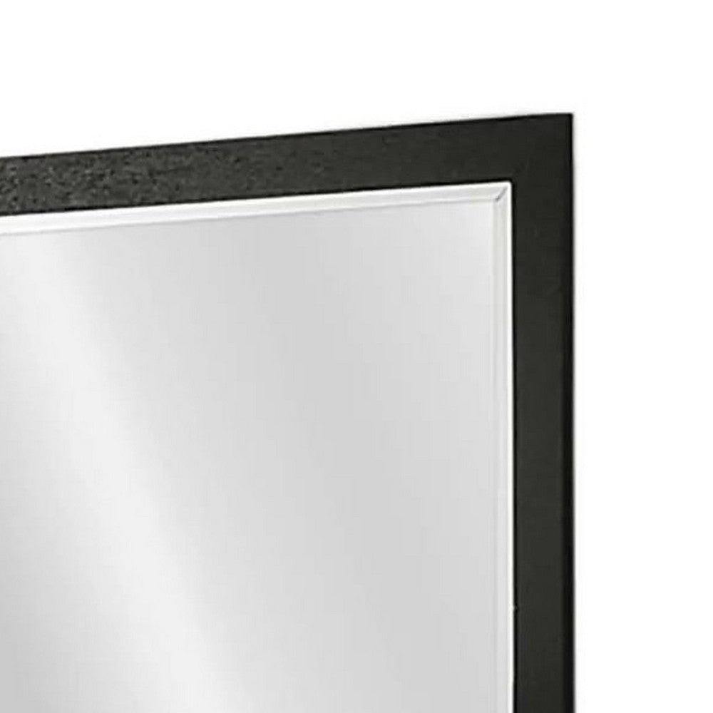 Portrait Dresser Mirror, Black, Rubberwood, 36x40 Wide Frame Profile - BM341046