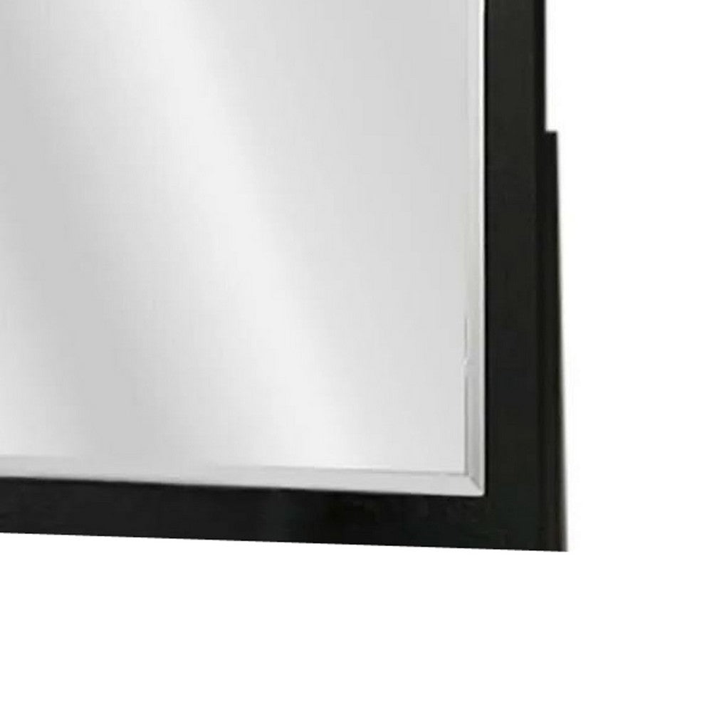 Portrait Dresser Mirror, Black, Rubberwood, 36x40 Wide Frame Profile - BM341046