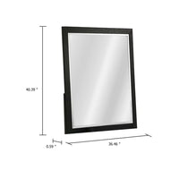 Portrait Dresser Mirror, Black, Rubberwood, 36x40 Wide Frame Profile - BM341046
