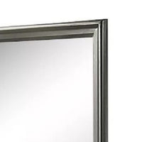 Modern Dresser Mirror, Dark Gray, Square 38 Inch Solid Wood Frame - BM341047