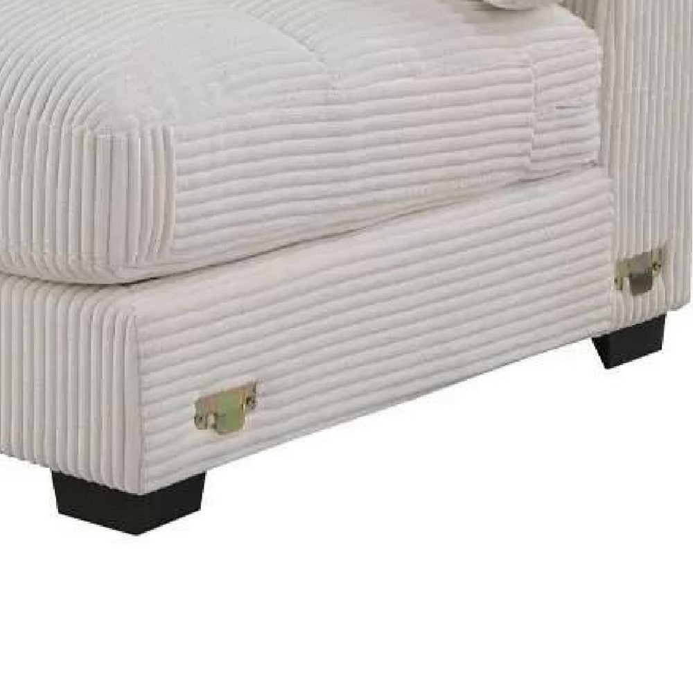 Nolan Armless Modular Chair with Square Frame, Plush Beige Corduroy - BM341050