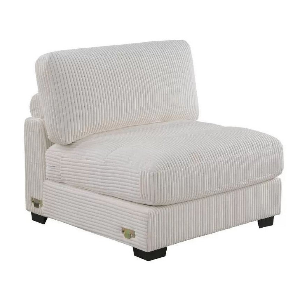 Nolan Armless Modular Chair with Square Frame, Plush Beige Corduroy - BM341050