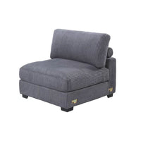 Nolan Armless Modular Chair with Square Frame, Dark Gray Corduroy - BM341051