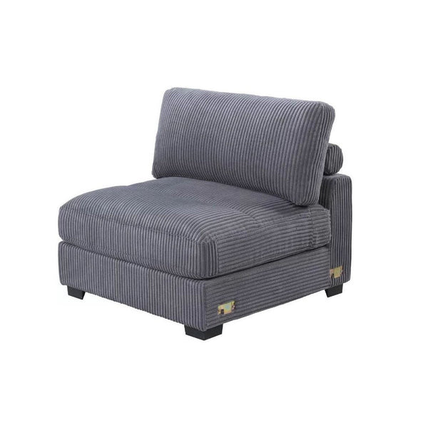 Nolan Armless Modular Chair with Square Frame, Dark Gray Corduroy - BM341051