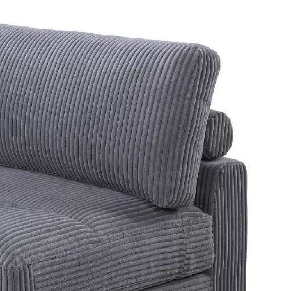 Nolan Armless Modular Chair with Square Frame, Dark Gray Corduroy - BM341051