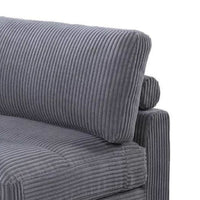 Nolan Armless Modular Chair with Square Frame, Dark Gray Corduroy - BM341051