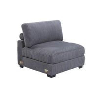 Nolan Armless Modular Chair with Square Frame, Dark Gray Corduroy - BM341051
