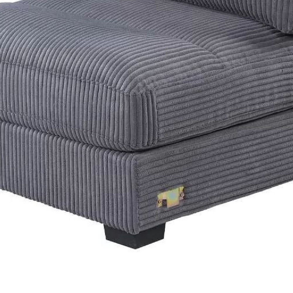 Nolan Armless Modular Chair with Square Frame, Dark Gray Corduroy - BM341051