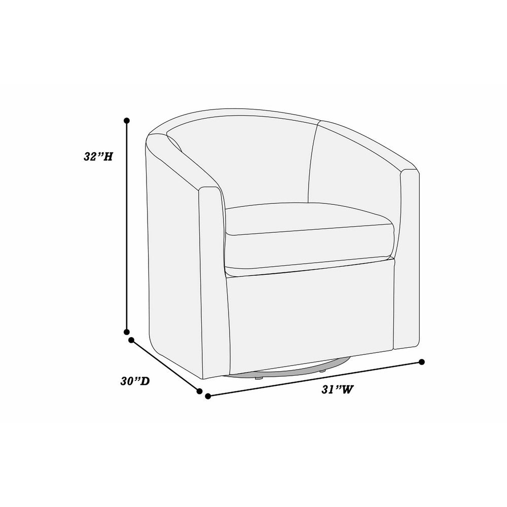 Celina Swivel Chair with Barrel Style Curved Back, Dark Gray Corduroy - BM341055