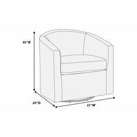 Celina Swivel Chair with Barrel Style Curved Back, Dark Gray Corduroy - BM341055