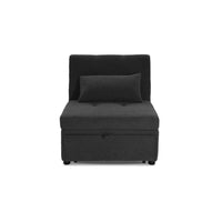Danyl Convertible Sofa with Pull-Out Bed, Accent Pillow, Black Sherpa - BM341057