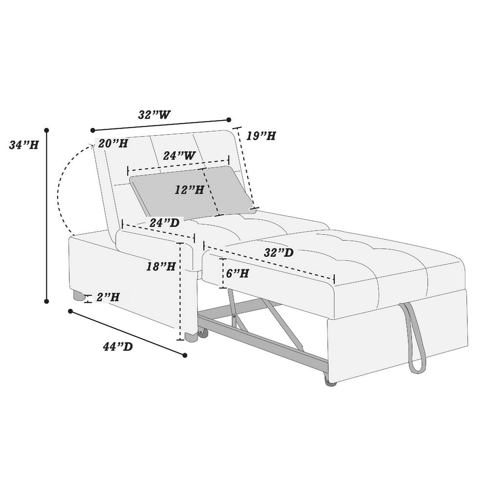 Danyl Convertible Sofa with Pull-Out Bed, Accent Pillow, Black Sherpa - BM341057