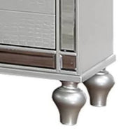 Bailey Nightstand with 2 Drawers and USB Port, Silver Acacia Wood - BM341058