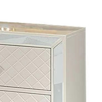 Athon Nightstand with 2 Drawers, Built-In Charging Port, Ivory Wood - BM341062