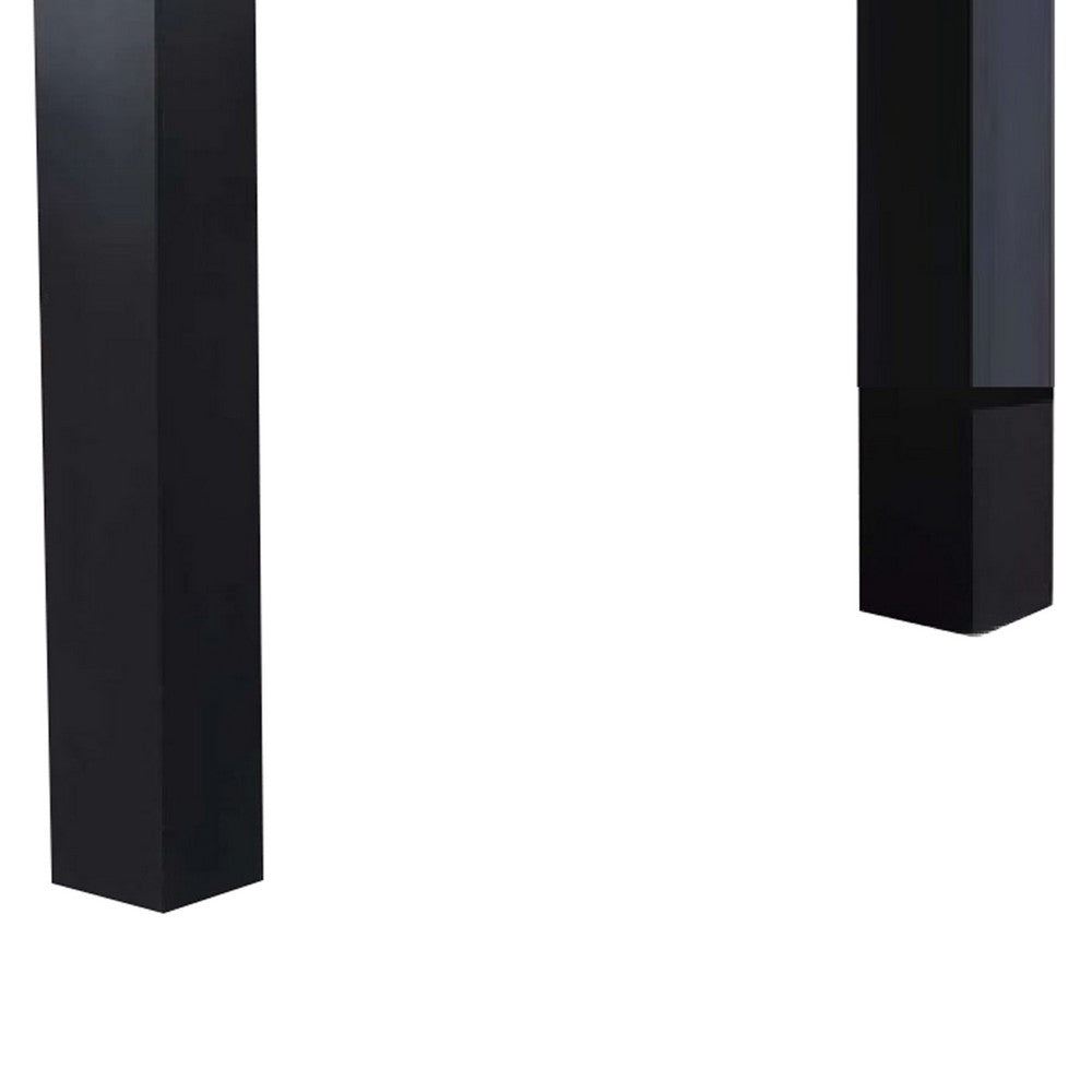 Shry Dining Table, Angular Design Faux-Marble Top, Gray Wood, 66 Inch - BM341108