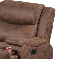 Verra Manual Recliner Lounge Chair, Walnut Tufted Faux Leather - BM341109