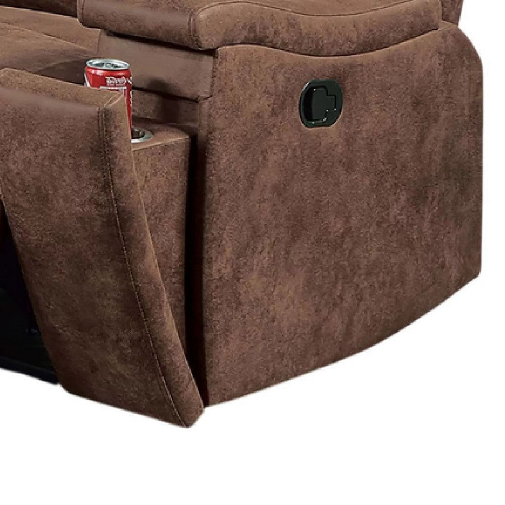 Verra Manual Recliner Lounge Chair, Walnut Tufted Faux Leather - BM341109
