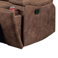 Verra Manual Recliner Lounge Chair, Walnut Tufted Faux Leather - BM341109