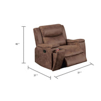 Verra Manual Recliner Lounge Chair, Walnut Tufted Faux Leather - BM341109