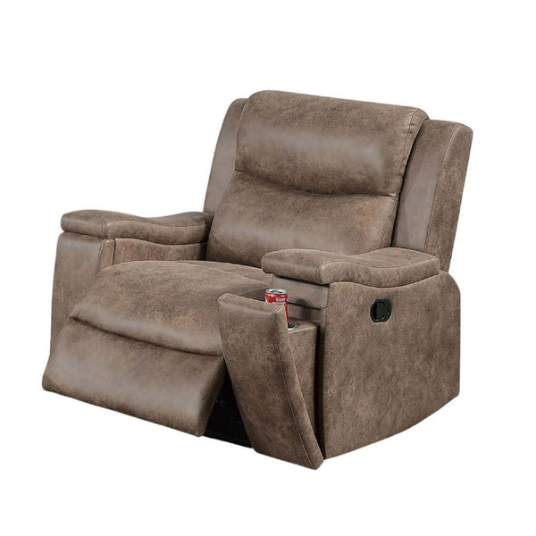 Verra Manual Recliner Lounge Chair, Auburn Tufted Faux Leather - BM341110