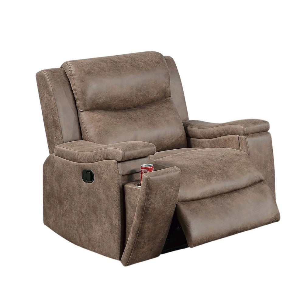 Verra Manual Recliner Lounge Chair, Auburn Tufted Faux Leather - BM341110