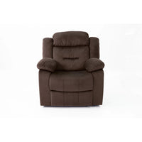 Harper Manual Recliner Lounge Chair, Chocolate Brown Channel Tufted Velvet - BM341118