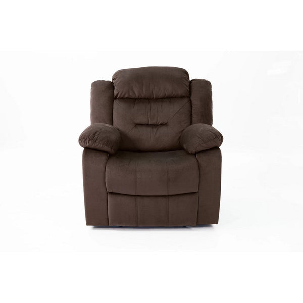 Harper Manual Recliner Lounge Chair, Chocolate Brown Channel Tufted Velvet - BM341118