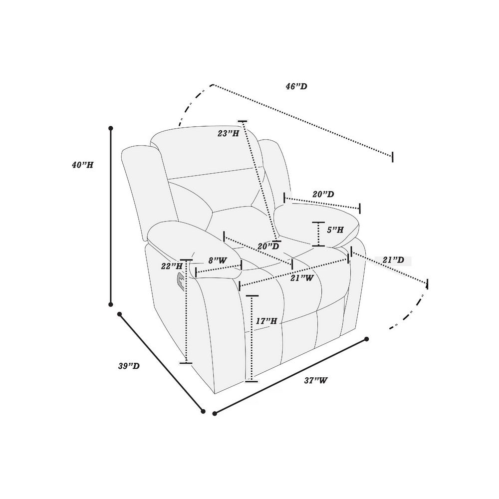 Harper Manual Recliner Lounge Chair, Chocolate Brown Channel Tufted Velvet - BM341118