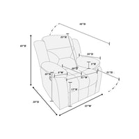 Harper Manual Recliner Lounge Chair, Chocolate Brown Channel Tufted Velvet - BM341118