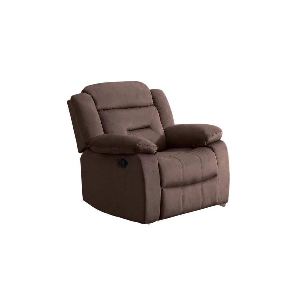 Harper Manual Recliner Lounge Chair, Chocolate Brown Channel Tufted Velvet - BM341118