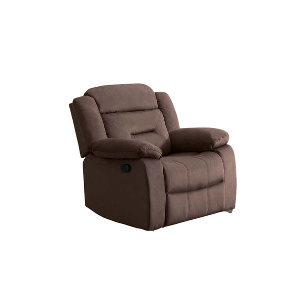 Harper Manual Recliner Lounge Chair, Chocolate Brown Channel Tufted Velvet - BM341118