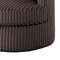 Tamara Round Swivel Chair with 2 Back Cushions, Brown Corduroy - BM341119