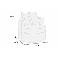 Tamara Round Swivel Chair with 2 Back Cushions, Brown Corduroy - BM341119