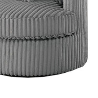 Tamara Round Swivel Chair with 2 Back Cushions, Gray Corduroy Fabric - BM341120